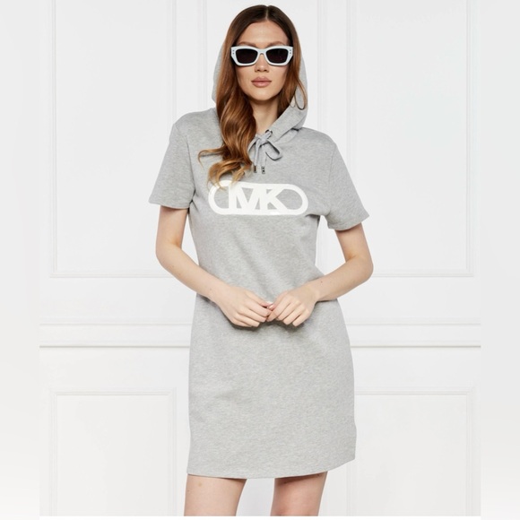 Michael Kors Dresses & Skirts - Michael Kors Gray Hoodie Mini Dress